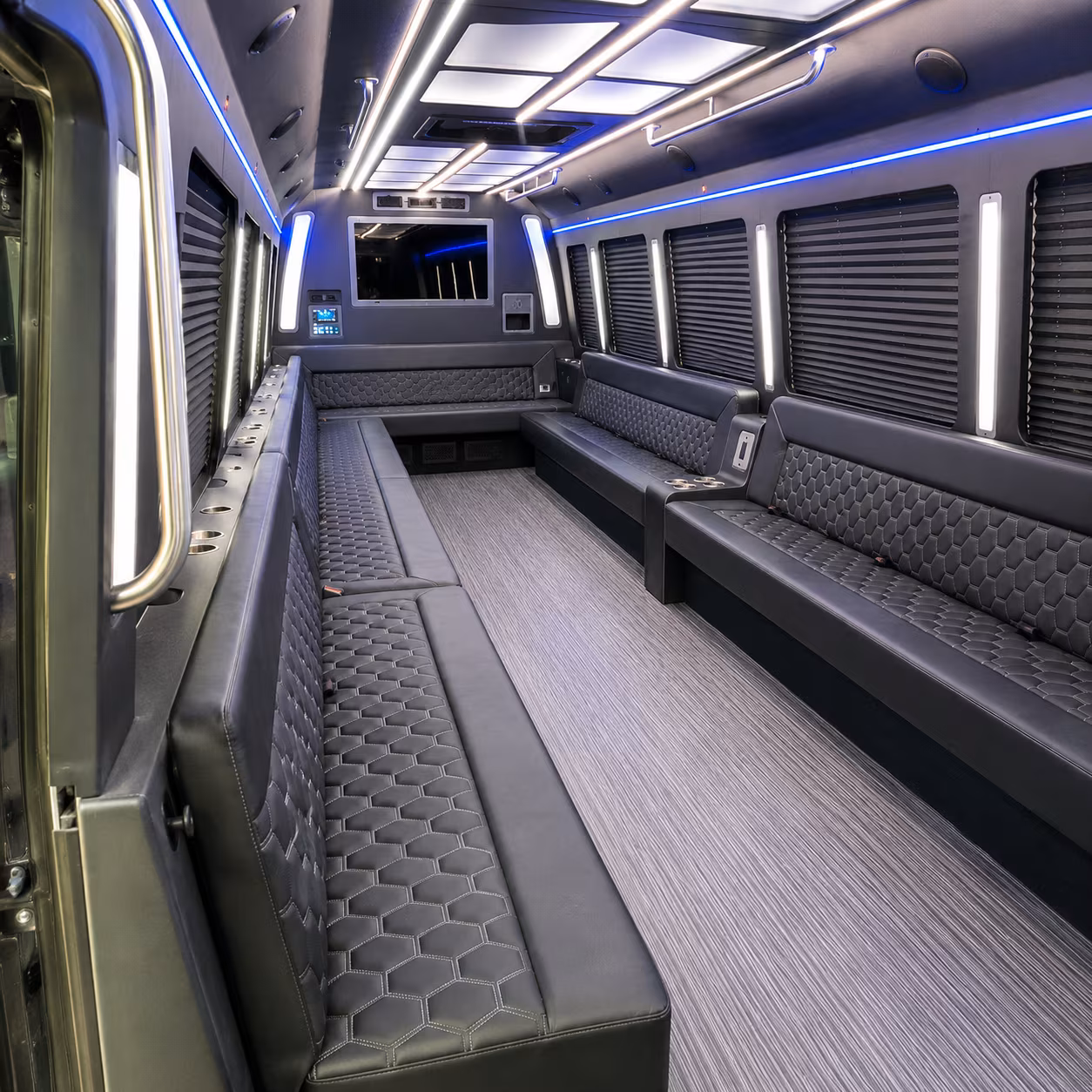 commerce city 40 passenger party bus interior