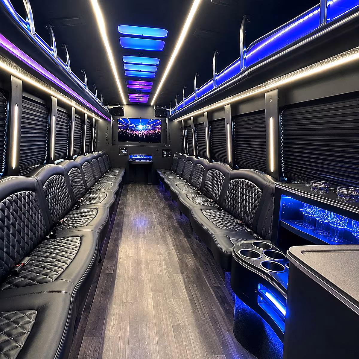 commerce city party bus rental interior