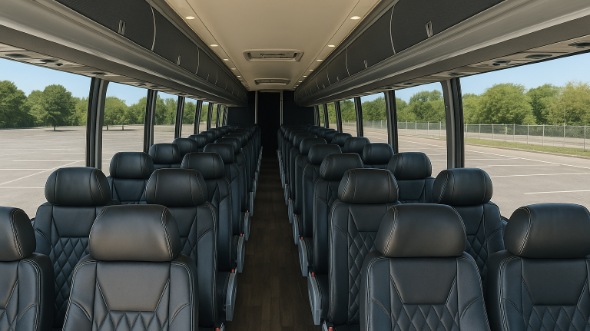 commerce city 50 passenger charter bus inside