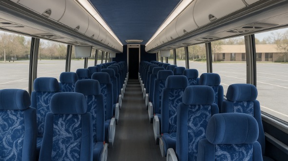 commerce city 54 passenger charter bus inside