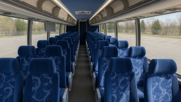 commerce city 55 passenger charter bus inside