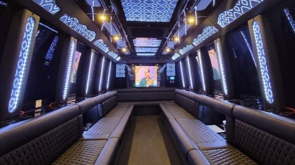 commerce city party bus rental interior